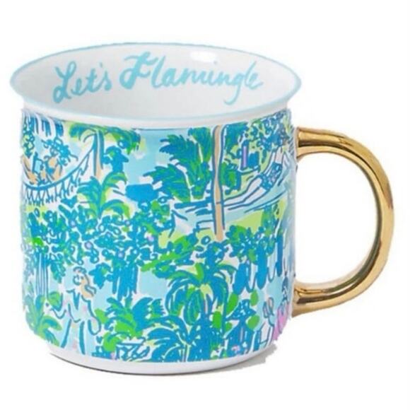 Lilly Pulitzer Sprout Green Lilly Holiday gift Mug New in box - Picture 1 of 5